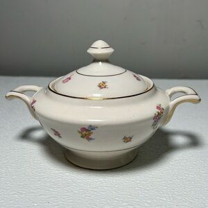 Warwick China Porcelain Sugar Jar with Lid AB9428 Vintage 1940's Made USA